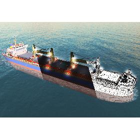 3D BulkCargoShip and carrire ship model